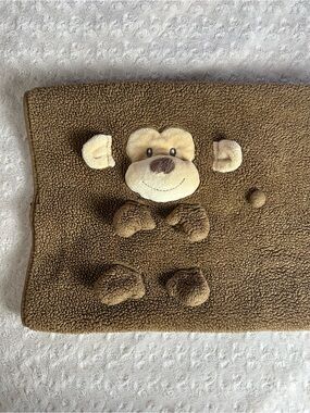 My Pet Blankie Monkey Baby Blanket Animal Adventure Brown Tan Roll Up Sherpa